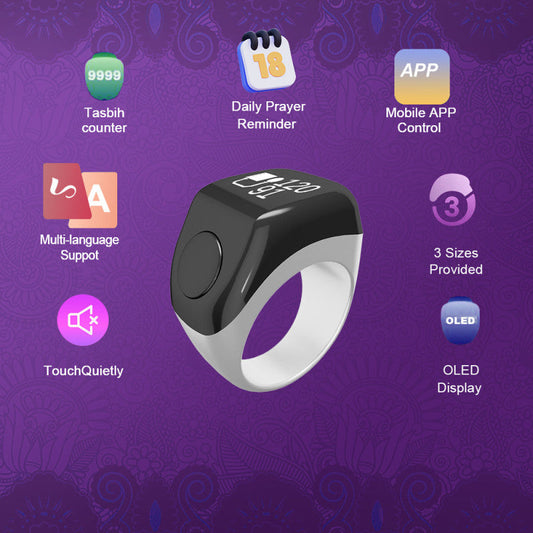 🕋 ZikrRing™ – Smart Tasbeeh Ring | خاتم تسبيح ذكي للذكر اليومي
